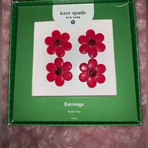 Kate Spade x Target  Red Flower Earrings nib